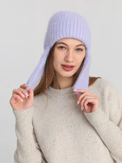 Шапка-ушанка фиолетового цвета